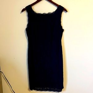 Navy lace shift dress